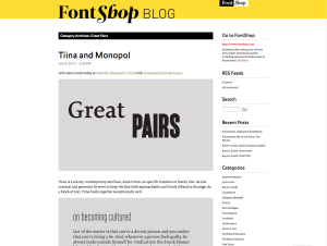 font shop blog  Typographic Pairing Application : Great Pairs